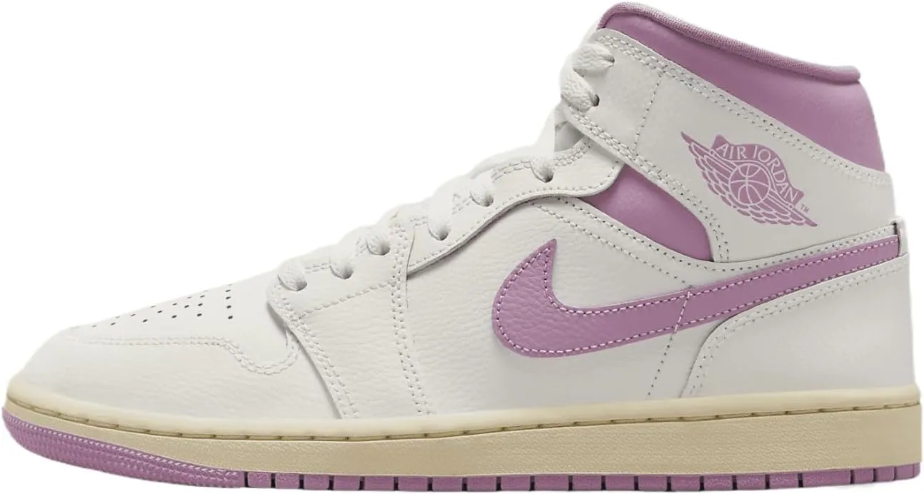 Air Jordan 1 Mid Women's Shoes (BQ6472-162, Sail/Muslin/Orchid) Size 11.5