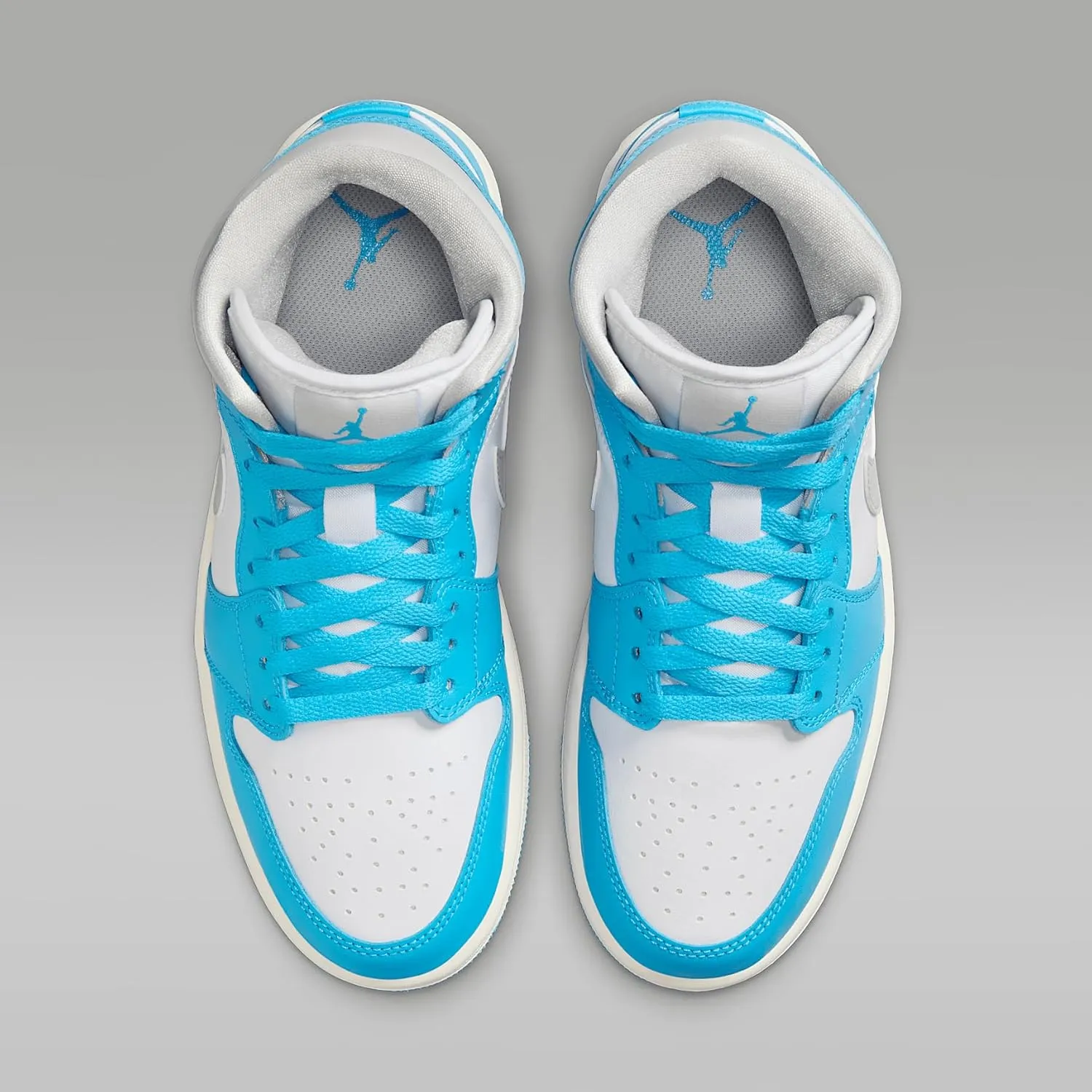 Air Jordan 1 Mid Women's Shoes (BQ6472-400, Dark Powder Blue/White/Sail/Neutral Grey)