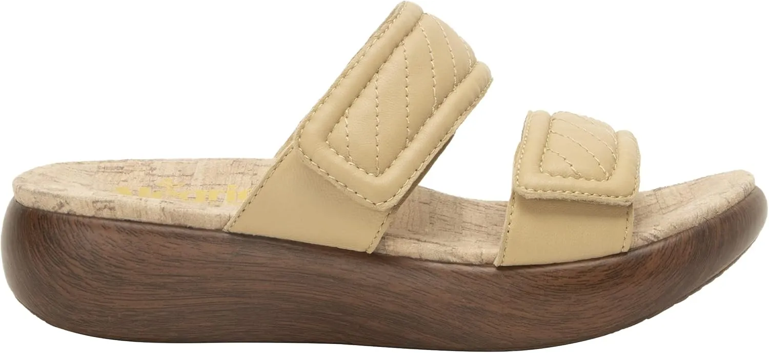 Alegria Womens Brayah Leather Slide Sandal