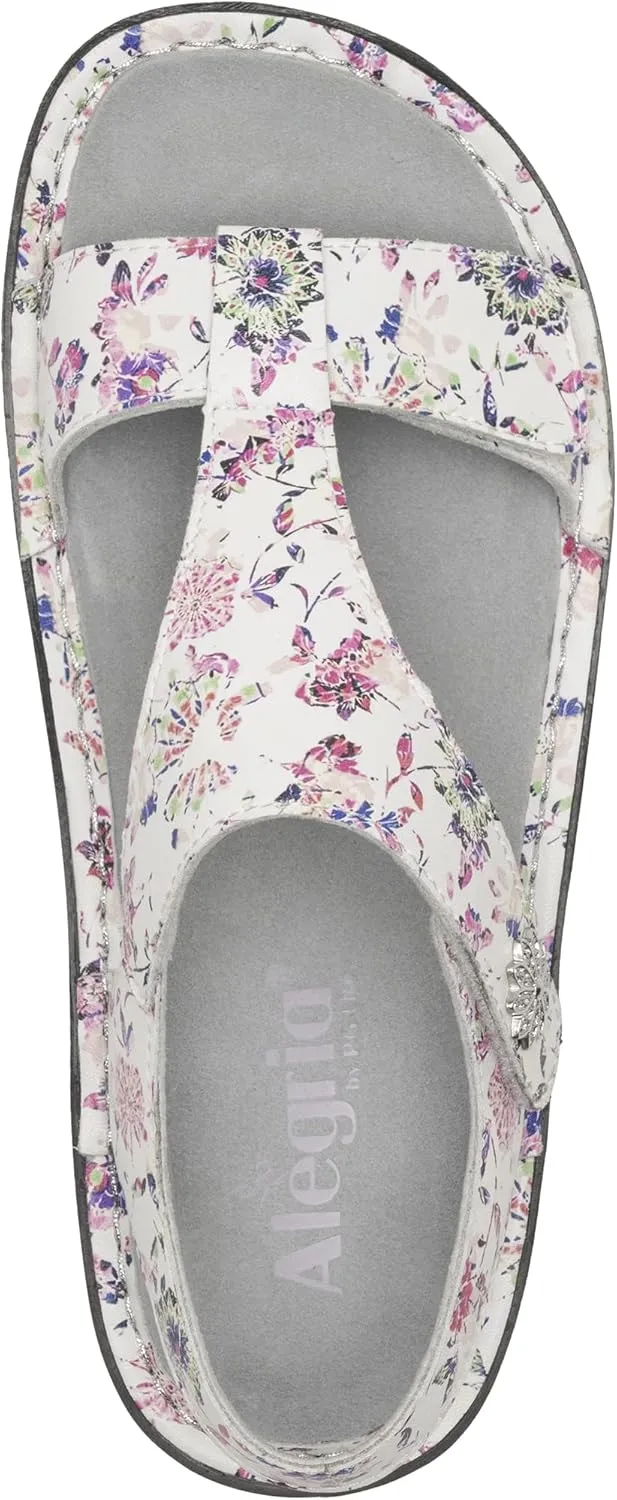 Alegria Womens Kerri - Timeless Comfort, Arch Support and Travel Style - Casual Open Toe T-Strap Platform Leather Sandal