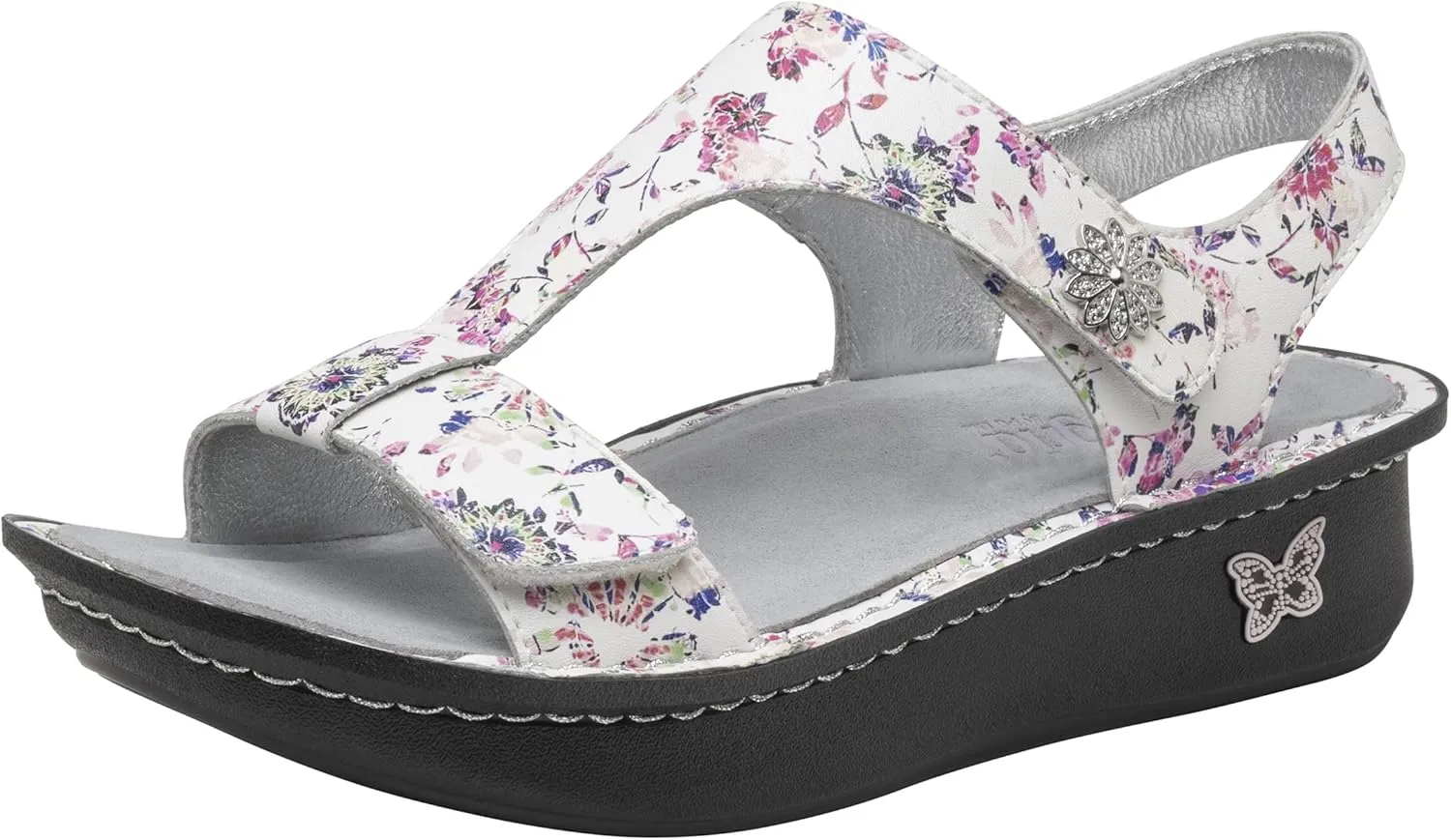 Alegria Womens Kerri - Timeless Comfort, Arch Support and Travel Style - Casual Open Toe T-Strap Platform Leather Sandal
