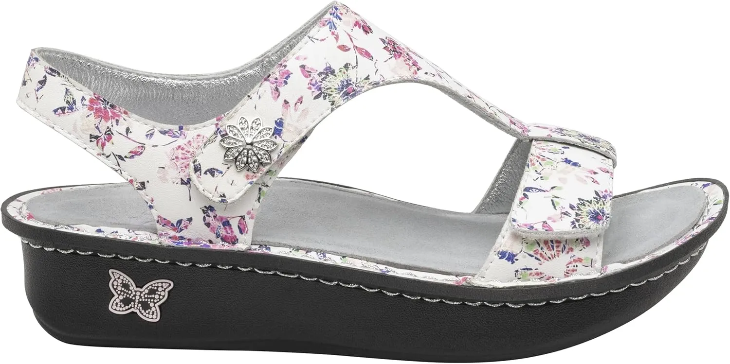 Alegria Womens Kerri - Timeless Comfort, Arch Support and Travel Style - Casual Open Toe T-Strap Platform Leather Sandal