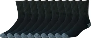 Amazon Essentials Men's Cotton Crew Socks - Comfortable, Durable, Half-Cushioned, 10 Pairs