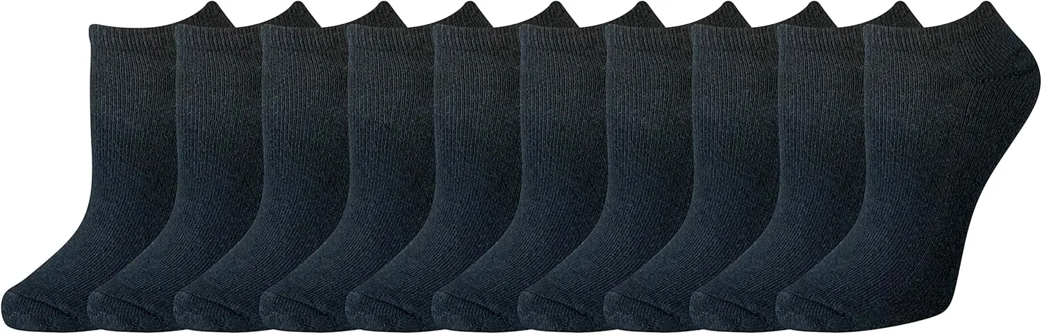 Amazon Essentials Women's Cotton No-Show Socks, Lightly Cushioned, 10 Pairs