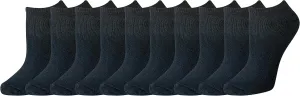 Amazon Essentials Women's Cotton No-Show Socks, Lightly Cushioned, 10 Pairs