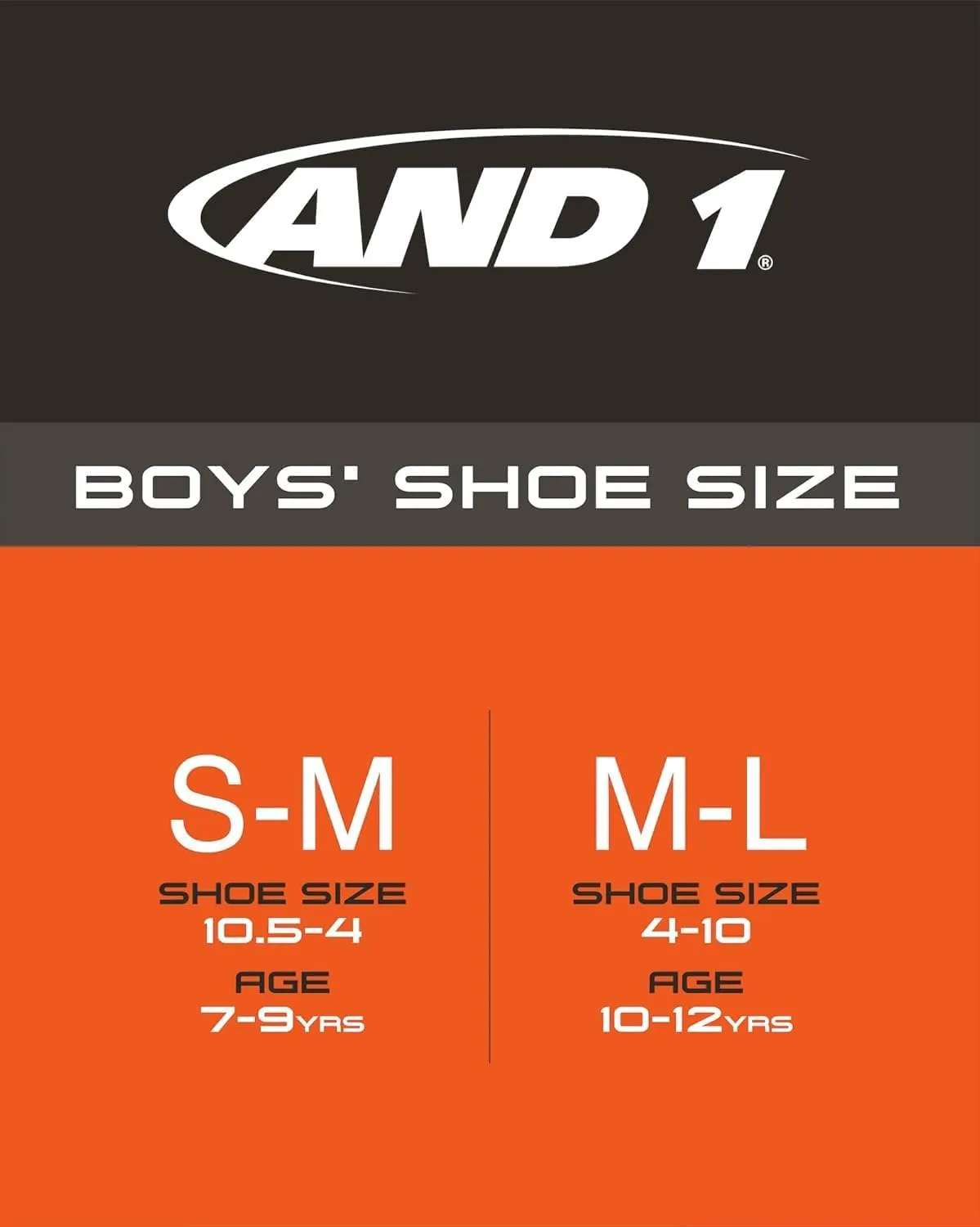AND1 Boys' Crew Socks - 8 Pack Soft Athletic Mid Calf Cushioned Sports Socks (S-L)