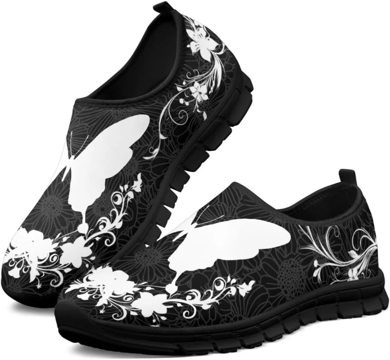 Animals Print Slip On Shoes for Women Low Cut Casual Lightweight Breathable Non Slip Mesh Shoes