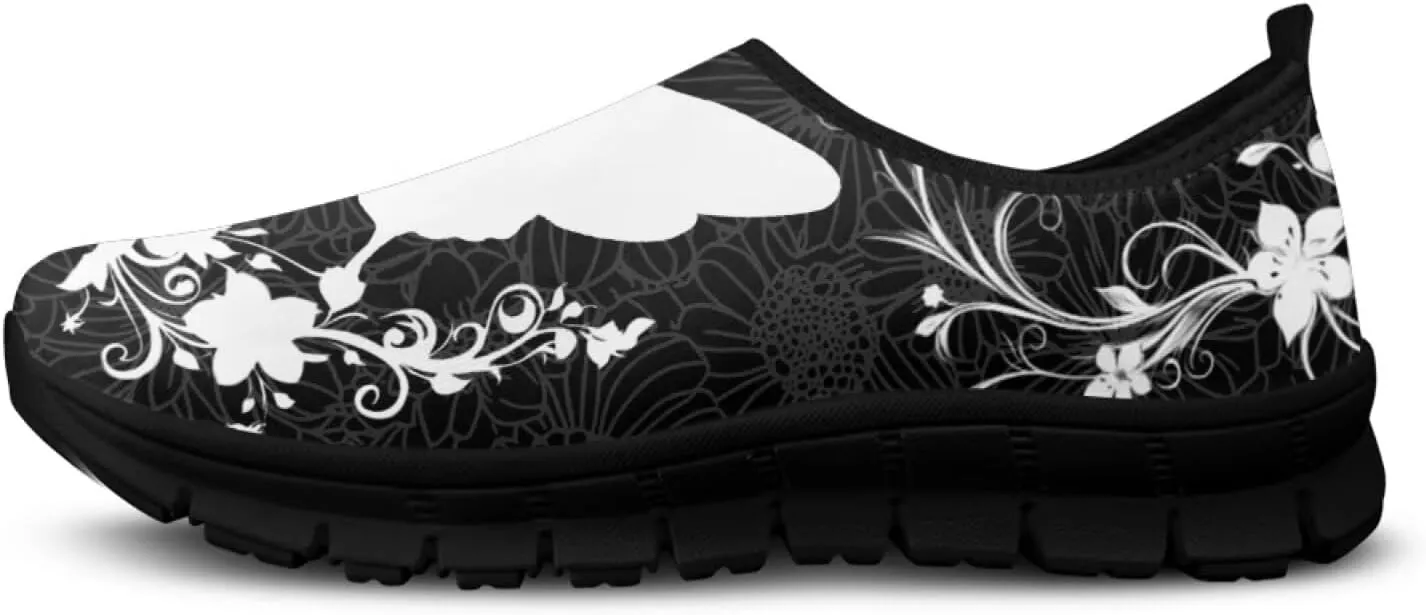 Animals Print Slip On Shoes for Women Low Cut Casual Lightweight Breathable Non Slip Mesh Shoes