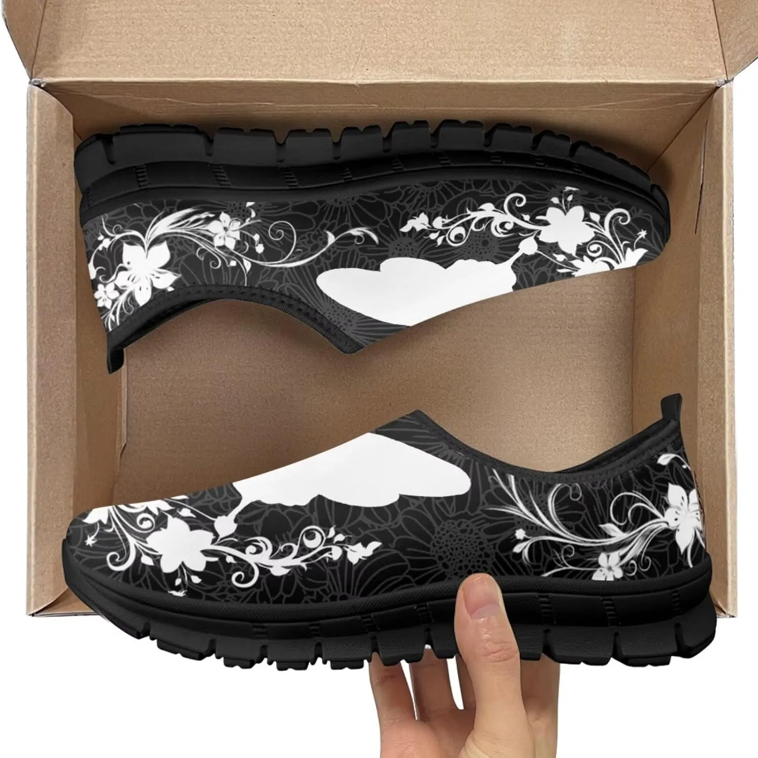 Animals Print Slip On Shoes for Women Low Cut Casual Lightweight Breathable Non Slip Mesh Shoes