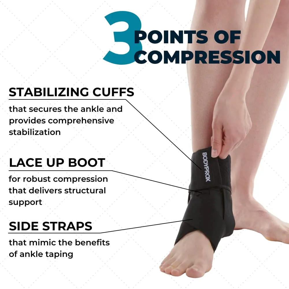 Ankle Brace for Women and Men, Lace Up Ankle Support Brace Stabilizer For Sprained Ankle (X-Small)