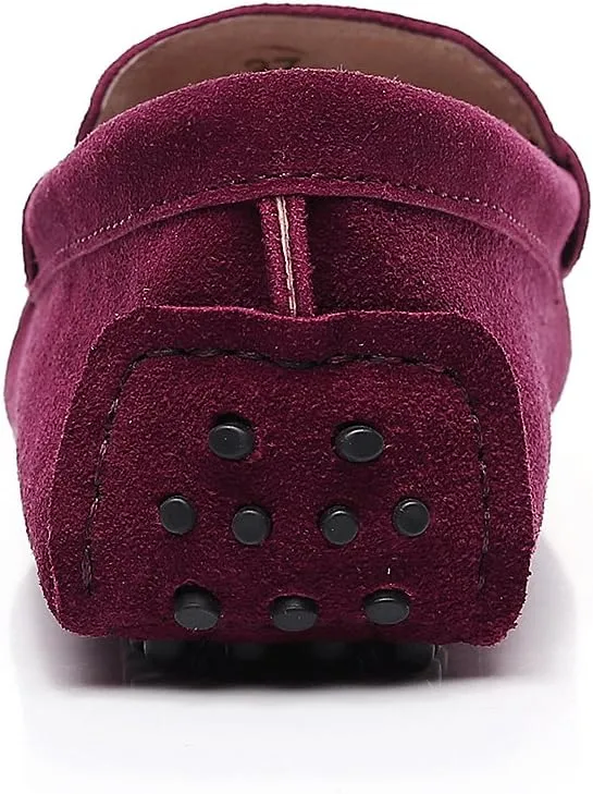 ANUFER Women's Classic Suede Penny Loafers Comfort Handmade Slipper Moccasins