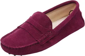 ANUFER Women's Classic Suede Penny Loafers Comfort Handmade Slipper Moccasins