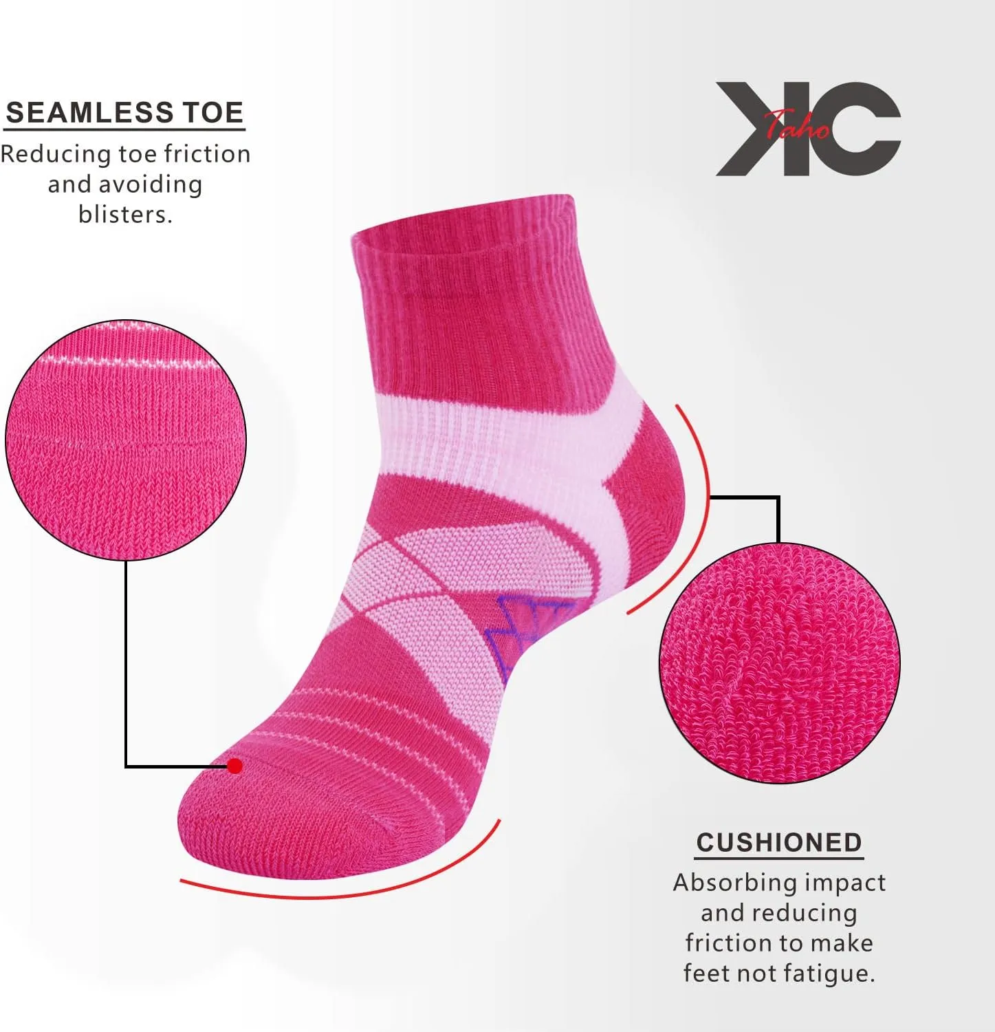 Arch Support Socks - Light Compression Cushioned 4-Pack for Men & Women