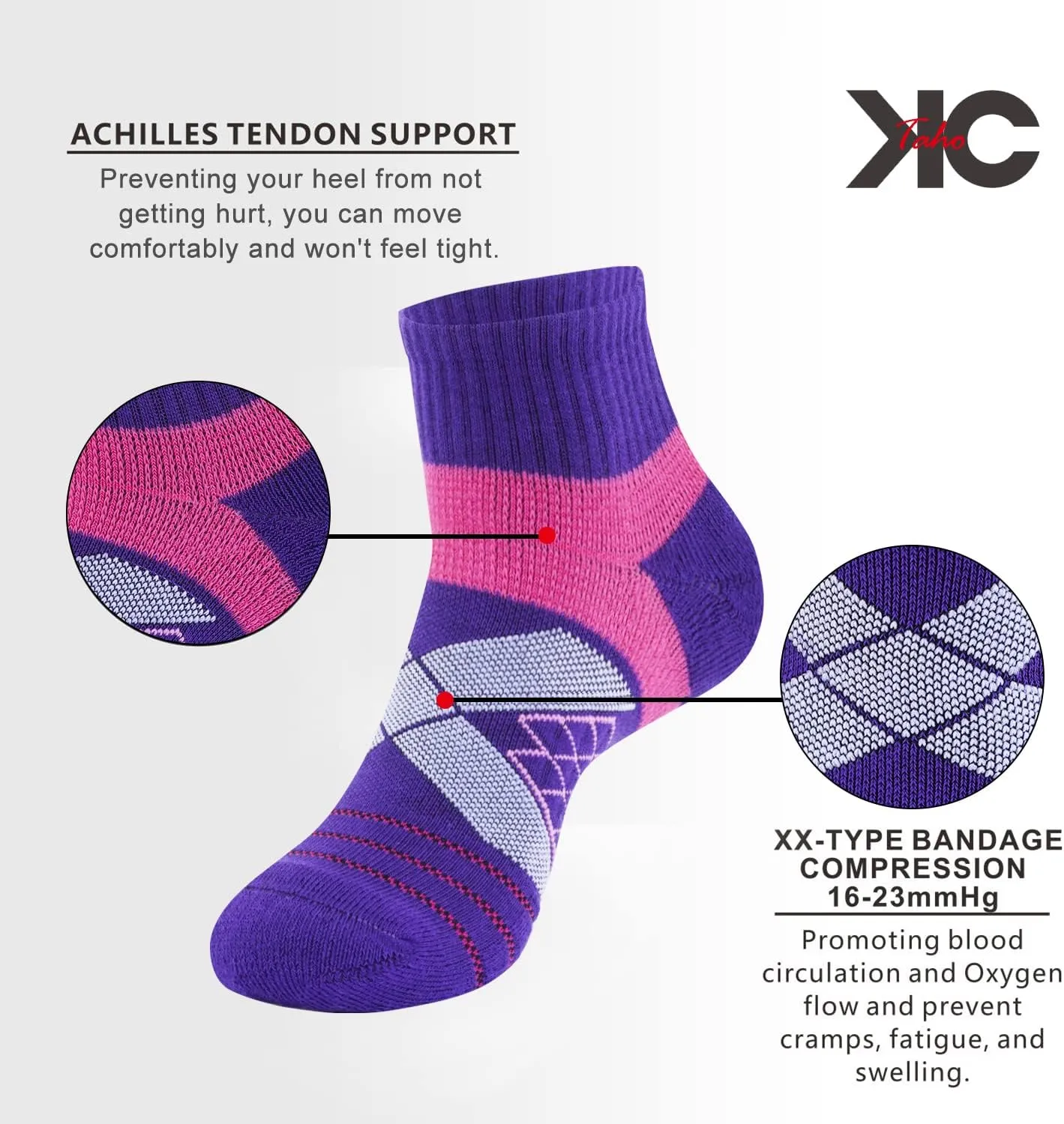 Arch Support Socks - Light Compression Cushioned 4-Pack for Men & Women