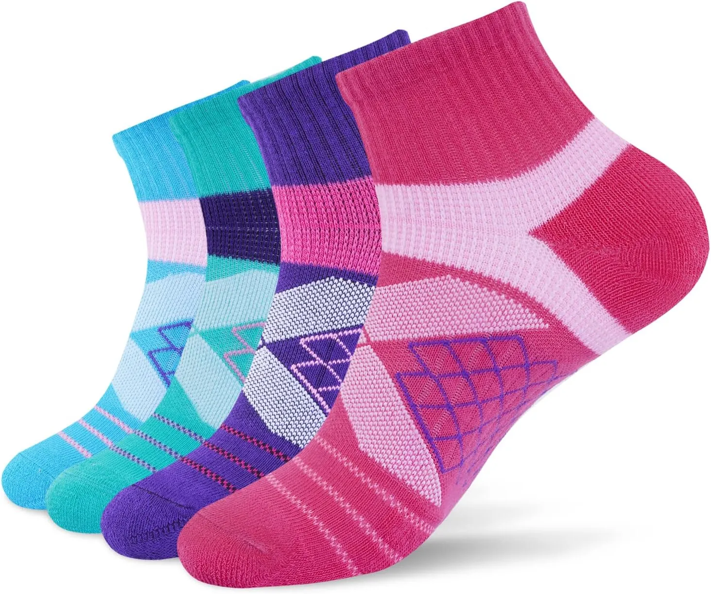 Arch Support Socks - Light Compression Cushioned 4-Pack for Men & Women