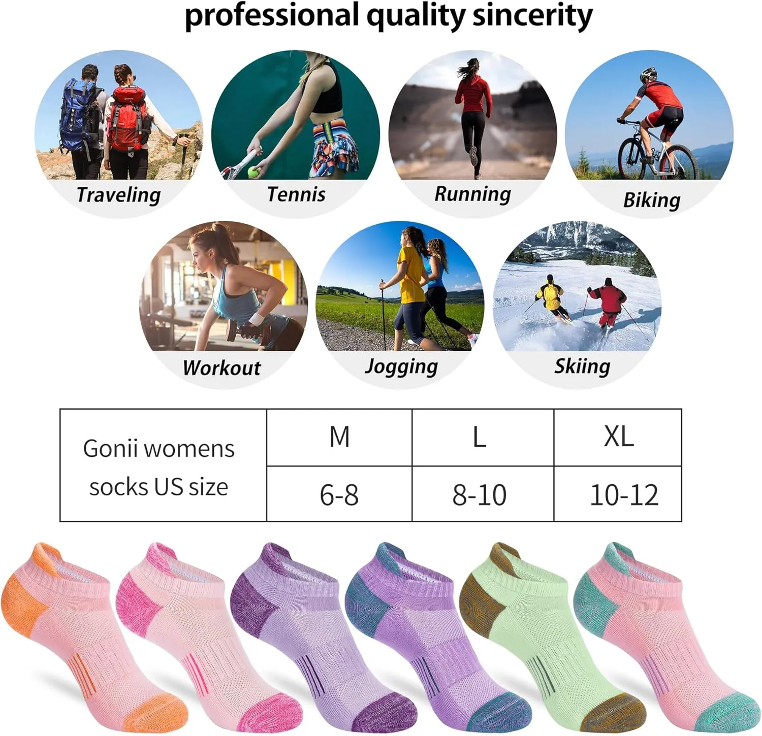 ATBITER 6Pairs Ankle Socks Womens Athletic Running No Show Cushioned Low Cut Tab Socks