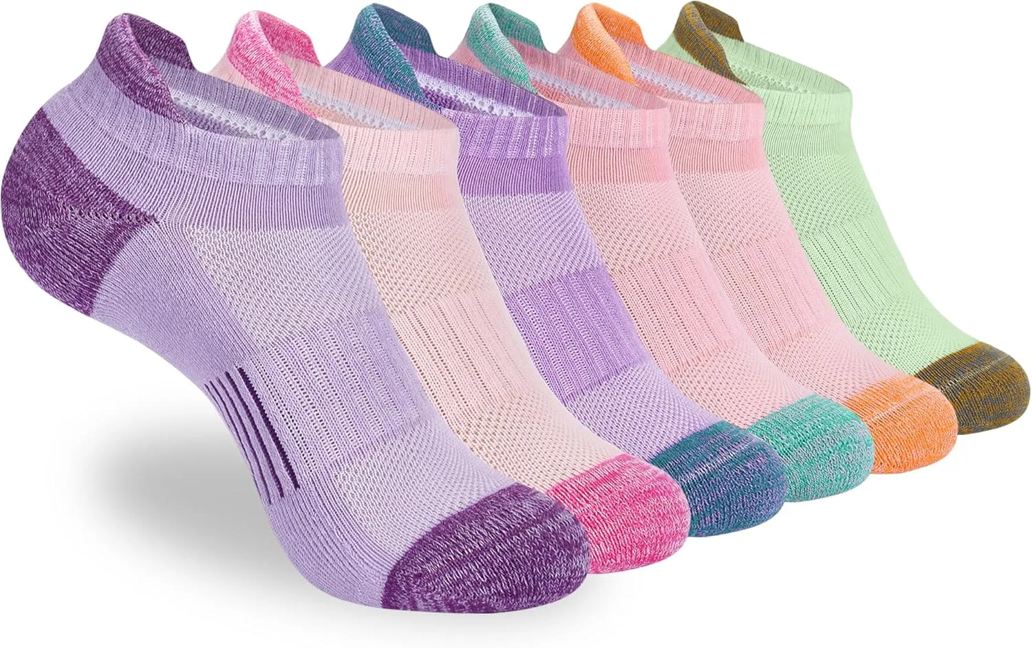 ATBITER 6Pairs Ankle Socks Womens Athletic Running No Show Cushioned Low Cut Tab Socks