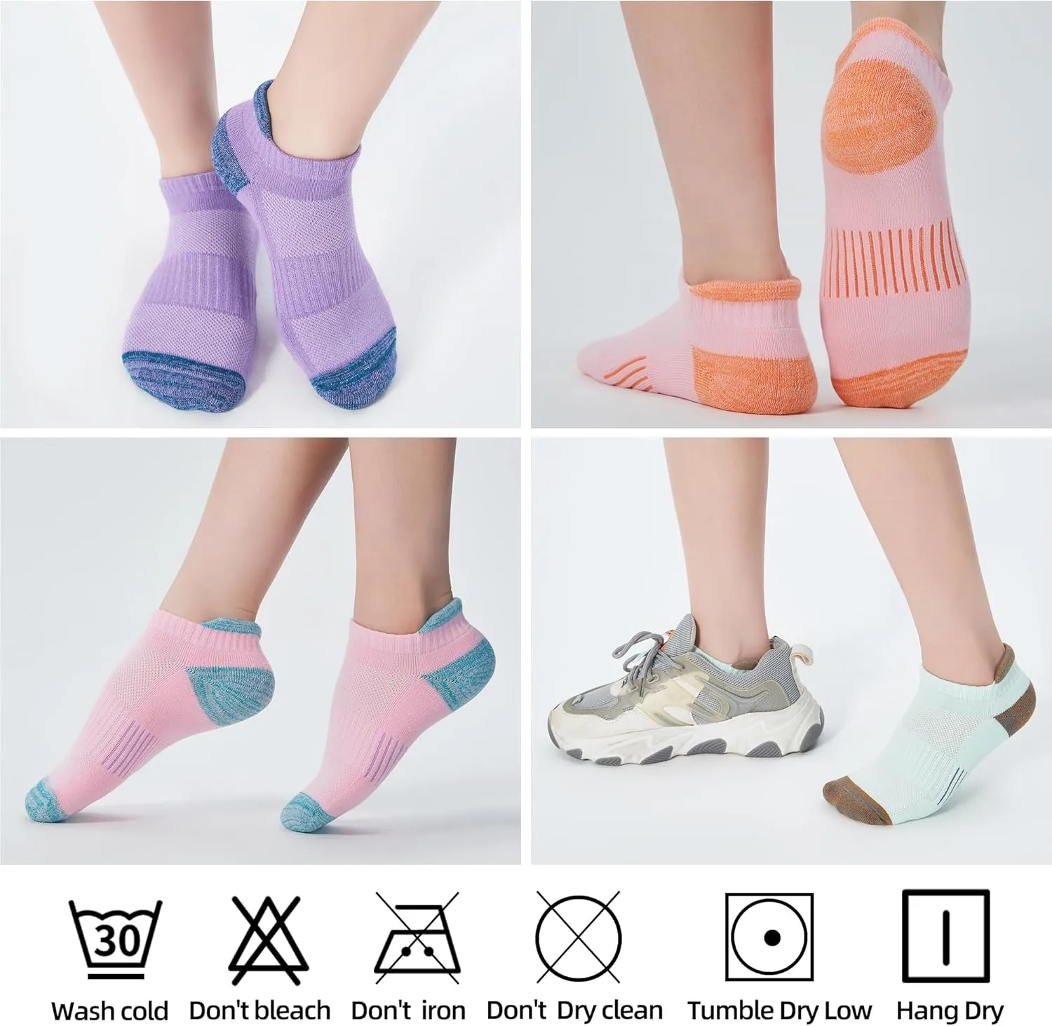 ATBITER 6Pairs Ankle Socks Womens Athletic Running No Show Cushioned Low Cut Tab Socks