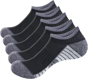 Athletic Ankle Socks For Men, Cushioned Anti Odor Breathable Cotton Low Cut Casual Everyday Gym Running Socks, 5 Pairs