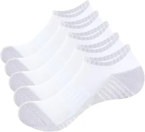 Athletic Ankle Socks For Men, Cushioned Anti Odor Breathable Cotton Low Cut Casual Everyday Gym Running Socks, 5 Pairs