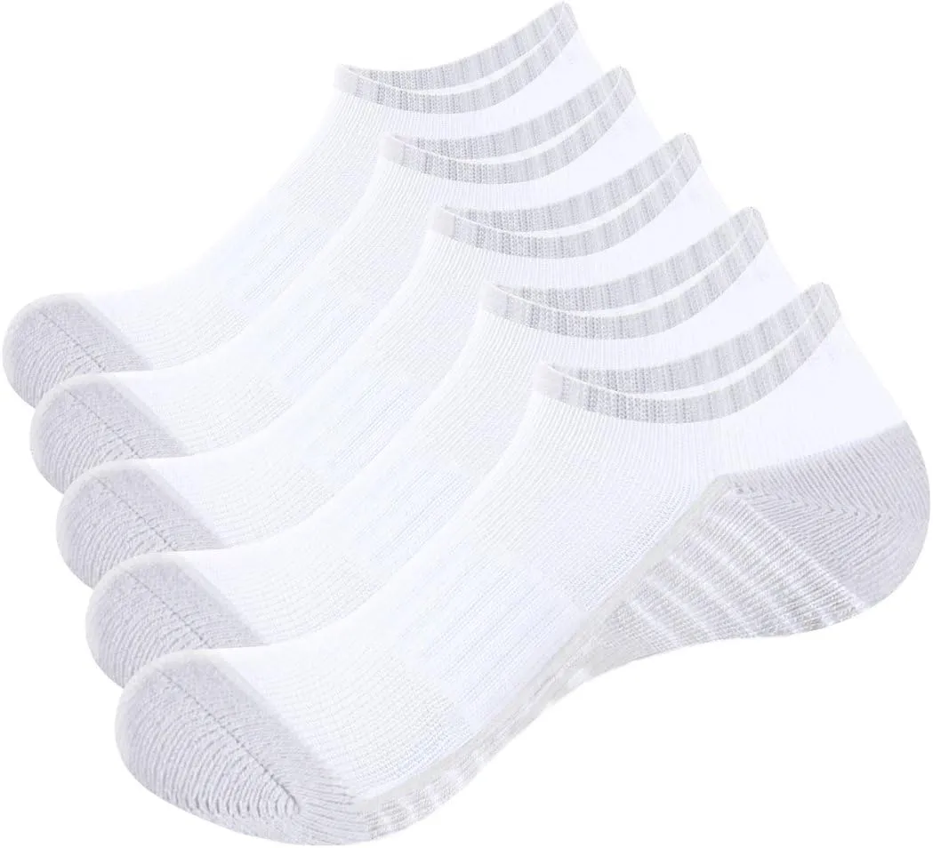 Athletic Ankle Socks For Men, Cushioned Anti Odor Breathable Cotton Low Cut Casual Everyday Gym Running Socks, 5 Pairs