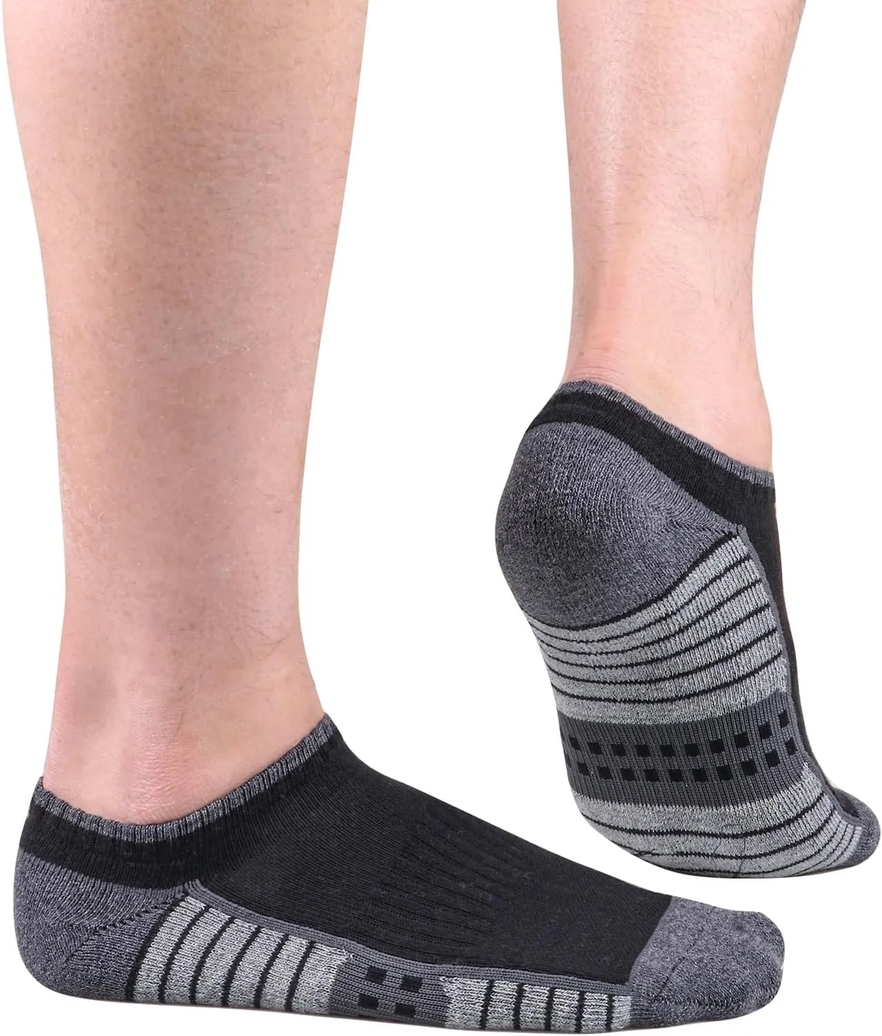 Athletic Ankle Socks For Men, Cushioned Anti Odor Breathable Cotton Low Cut Casual Everyday Gym Running Socks, 5 Pairs