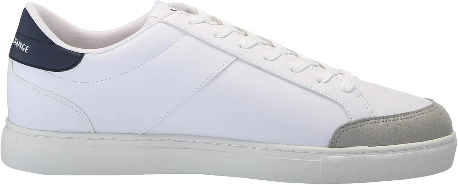 A｜X ARMANI EXCHANGE Men's Paris Low Top Suede Logo Court Sneaker