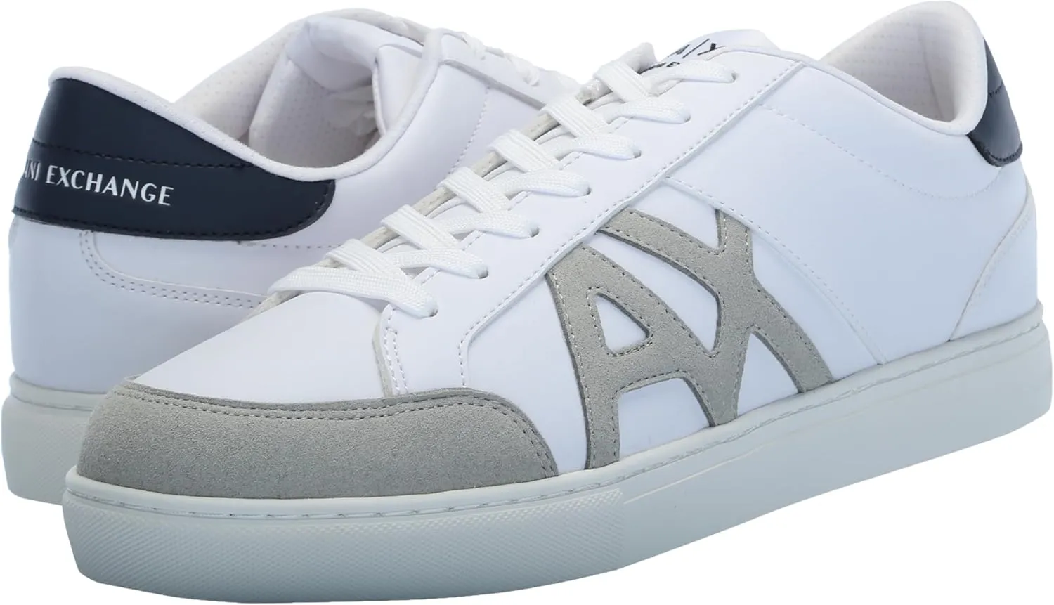 A｜X ARMANI EXCHANGE Men's Paris Low Top Suede Logo Court Sneaker