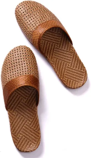 AYGJKIE Flax Tatami Slippers No Slip Indoor Slippers Closed Toe Non Skid Rubber Soles-Breathable and Sweat-Wicking Summer Slide Sandals