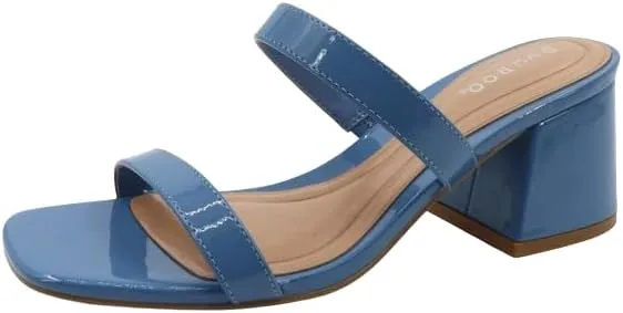 BAMBOO Women's Square Toe Ankle Strap Block Heel Sandal