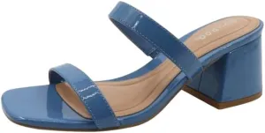 BAMBOO Women's Square Toe Ankle Strap Block Heel Sandal