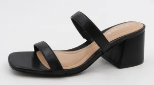 BAMBOO Women's Square Toe Ankle Strap Block Heel Sandal