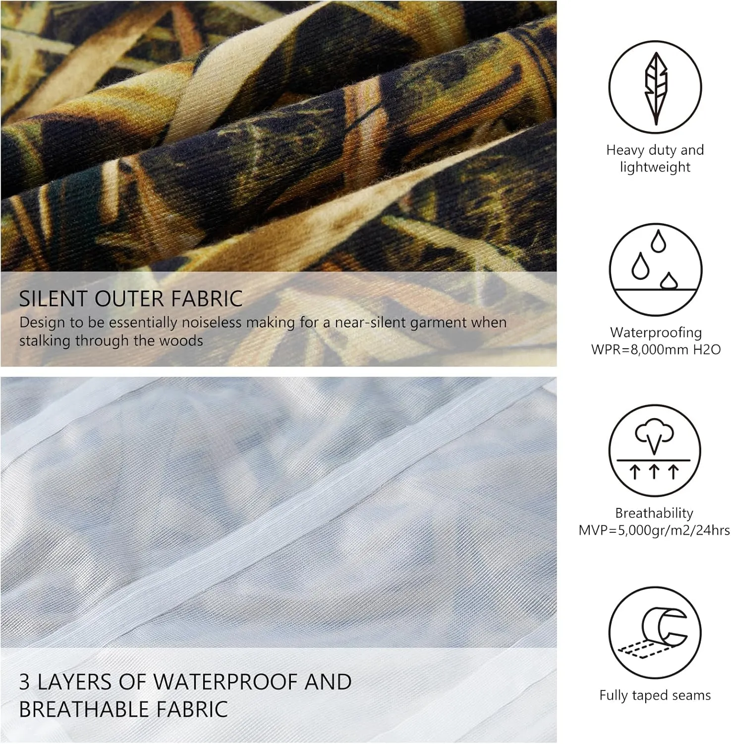 BASSDASH Walker Men’s Waterproof Breathable Hunting Pants with Silent Outer Fabric for Fishing Turkey Upland