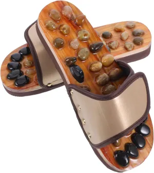 BESTYASH Pebble Stone Massaging Slippers Foot Therapy for Home Office Travel Size 39-40 Comfortable