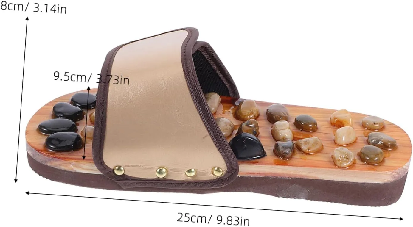 BESTYASH Pebble Stone Massaging Slippers Foot Therapy for Home Office Travel Size 39-40 Comfortable