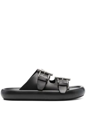 Black Sneakers With Dual Buckle Accents