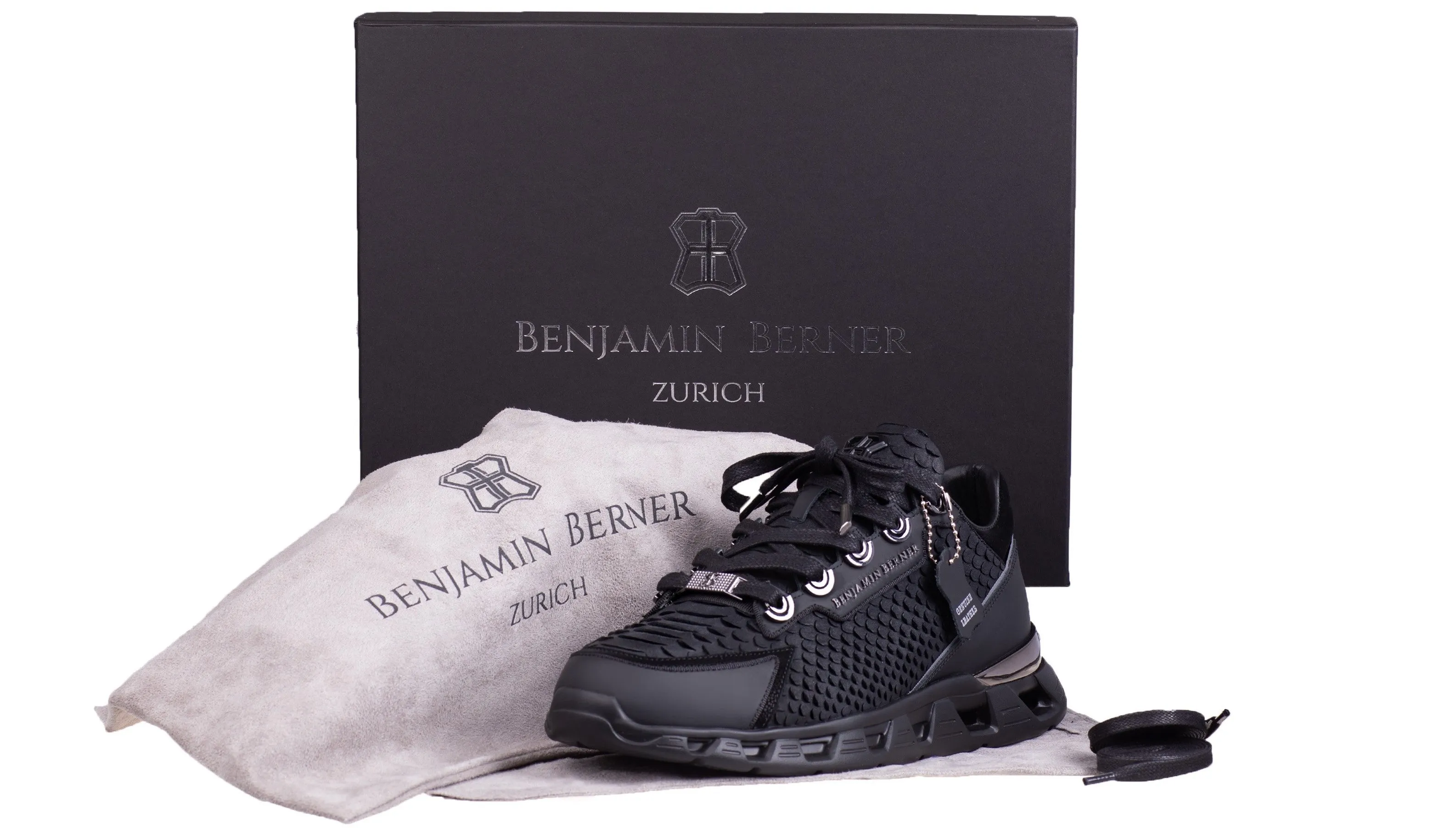 BNJ RAZOR HIGH-TECH RUNNER ALL BLACK PYTHON CUT NUBUCK