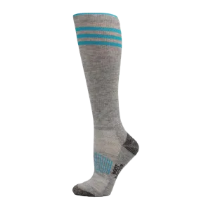 Boot Doctor Women's Half Cushion Grey W/ Blue Tall Boot Socks - 2 Pair