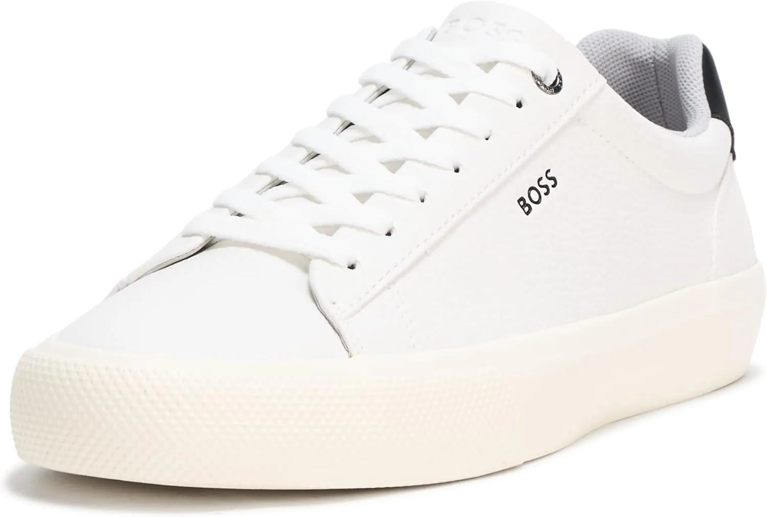 BOSS Men's Aiden Logo Block Leather Low Top Sneaker