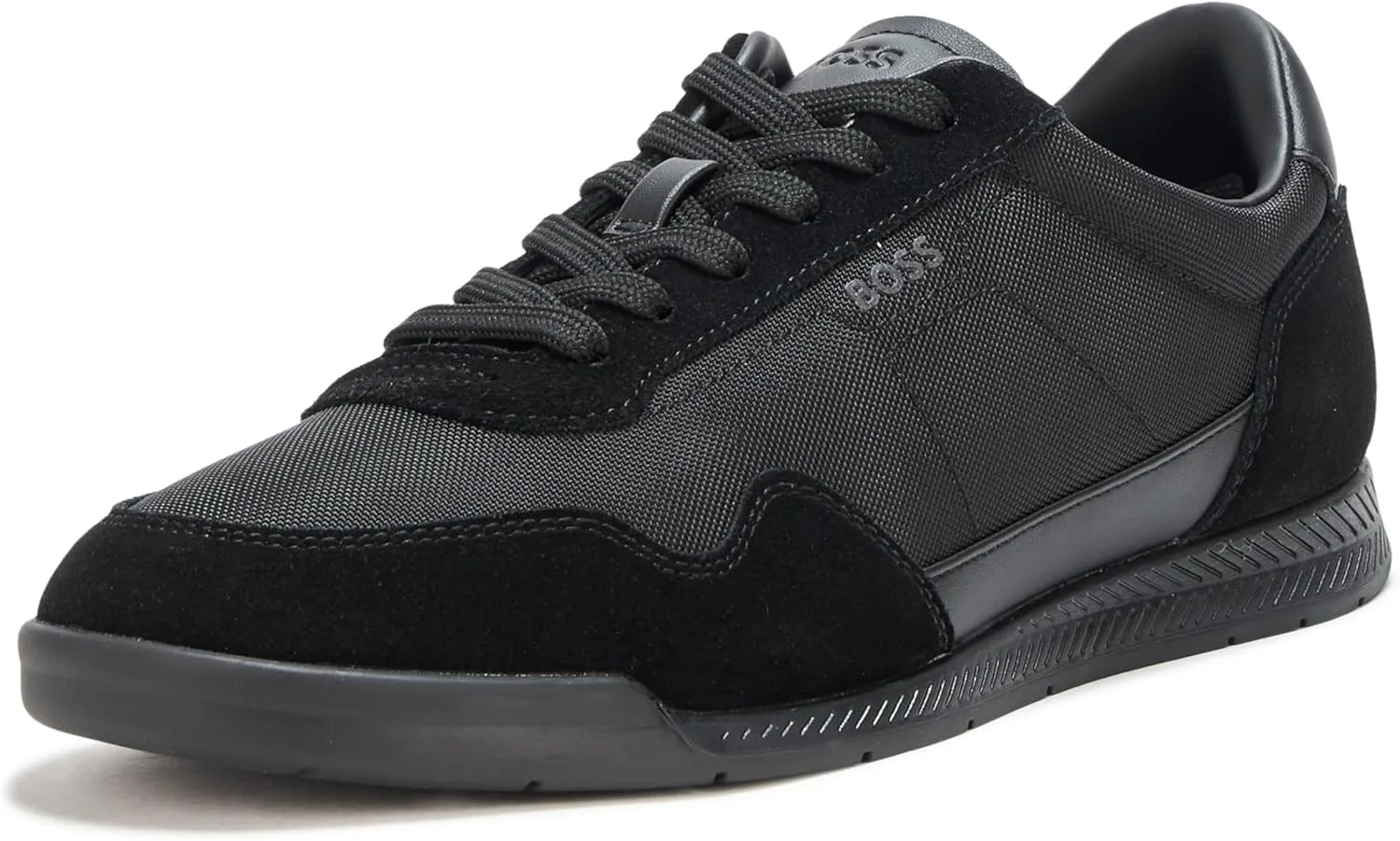 BOSS Men's Leather Mix Low Top Sneaker