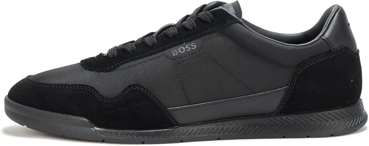 BOSS Men's Leather Mix Low Top Sneaker