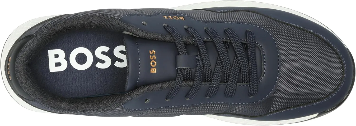BOSS Men's Leather Mix Low Top Sneaker
