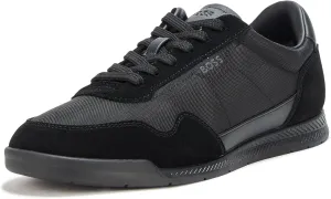 BOSS Men's Leather Mix Low Top Sneaker