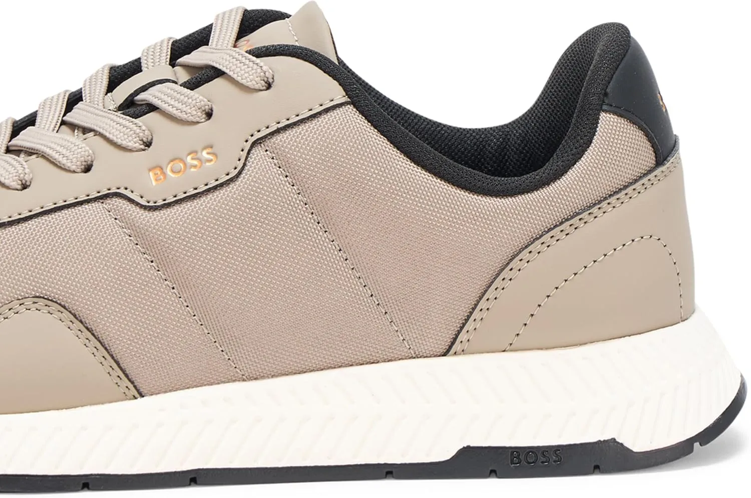 BOSS Men's Leather Mix Low Top Sneaker