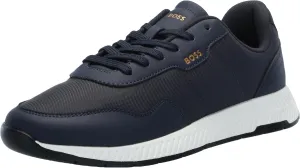 BOSS Men's Leather Mix Low Top Sneaker