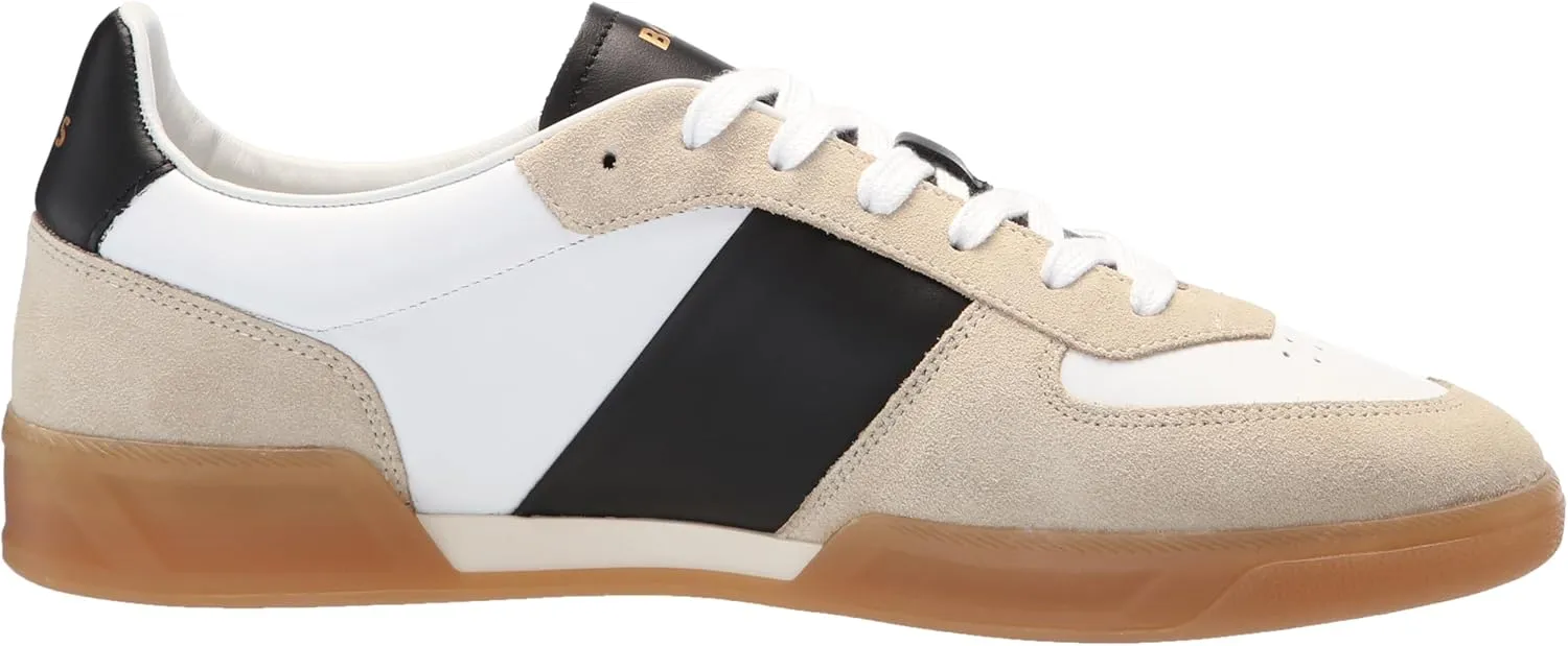 BOSS Men's Soft Leather Block Logo Low Top Sneaker