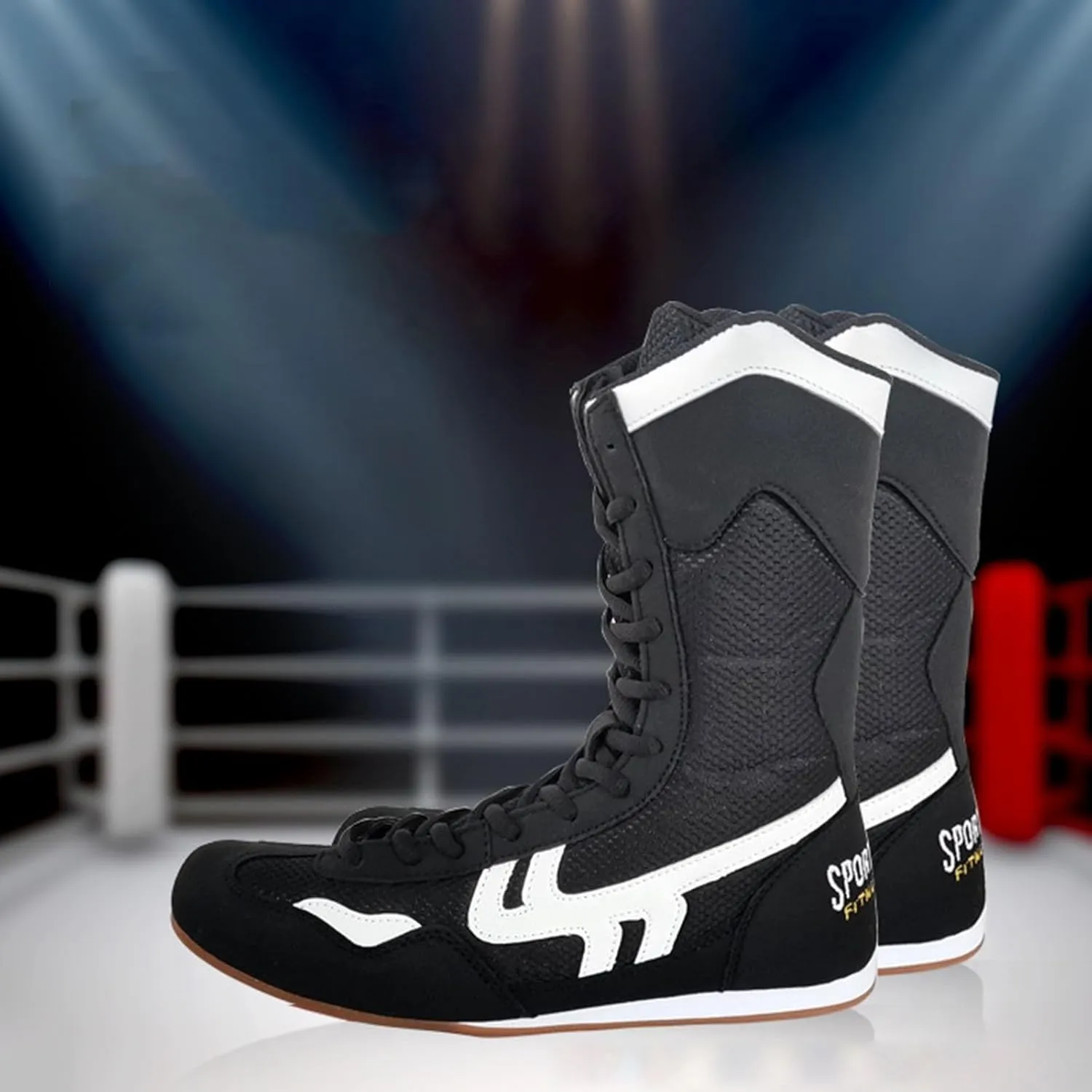 Boxing Shoes High Top Training Wrestling Shoes Long Boots Boxing Shoes Competition Training Sneaker Men 13
