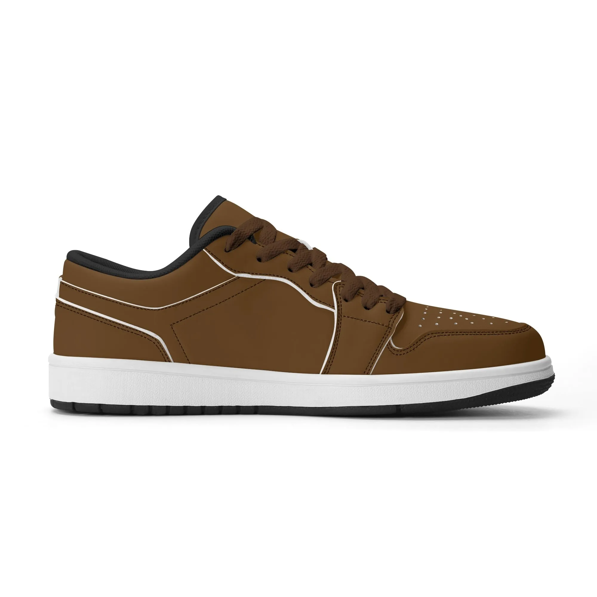 Braune Low Top Leder Sneaker für Herren