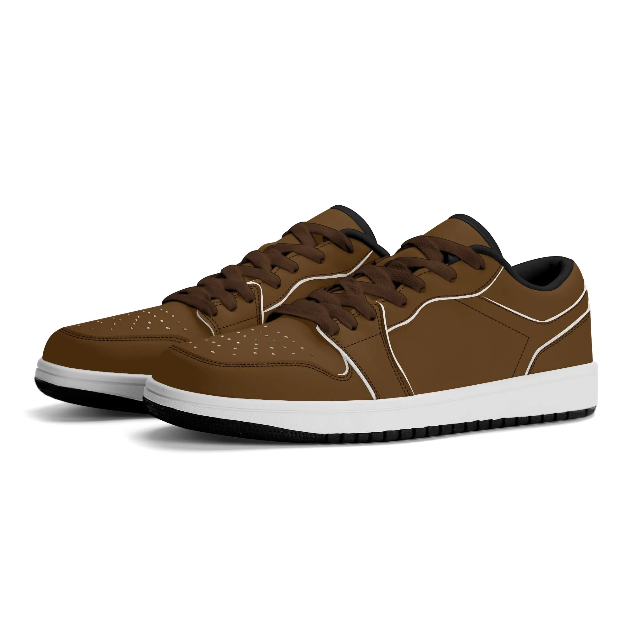 Braune Low Top Leder Sneaker für Herren