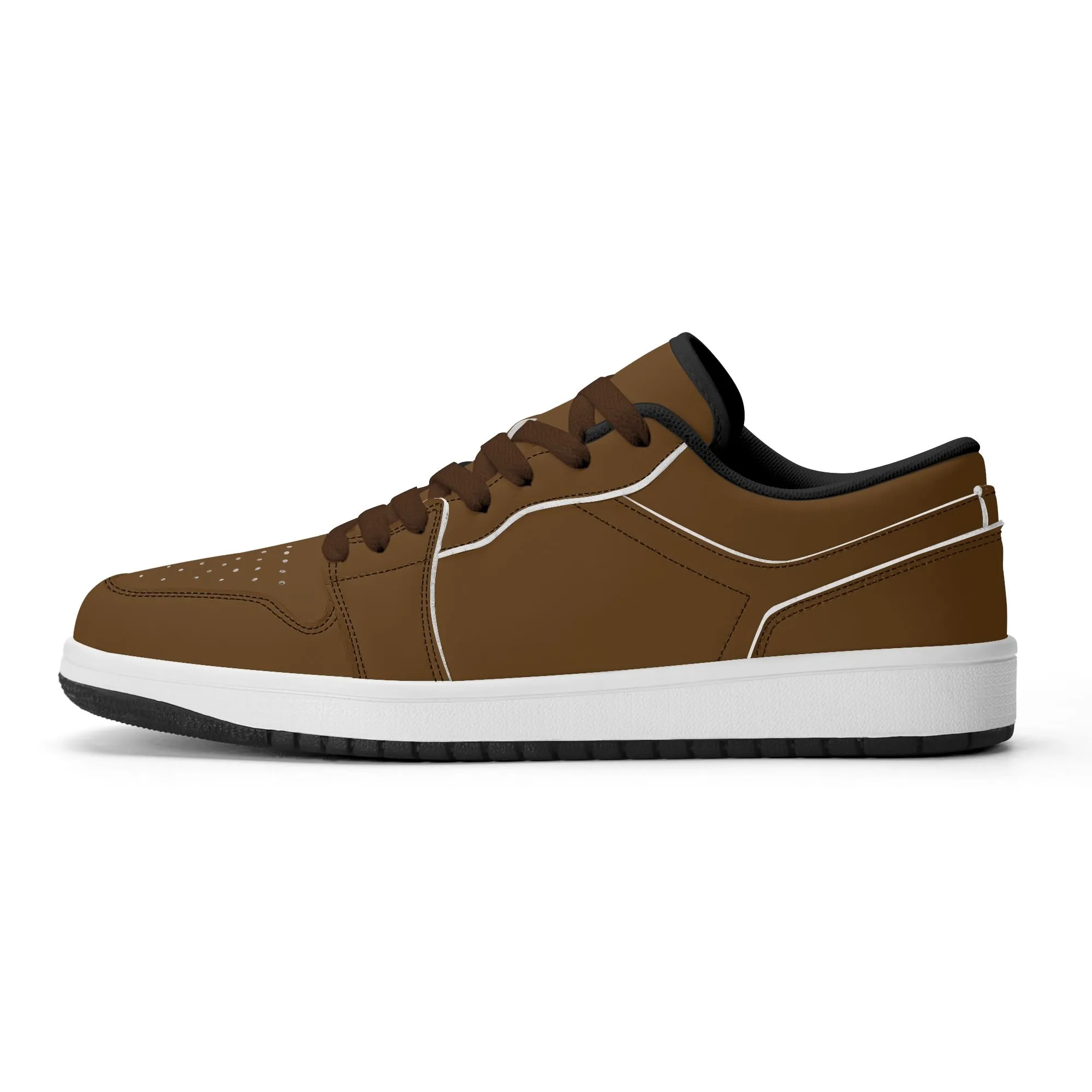 Braune Low Top Leder Sneaker für Herren